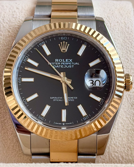 2024 Rolex Datejust 41MM Black Dial Two-Tone Oyster Bracelet (126333)