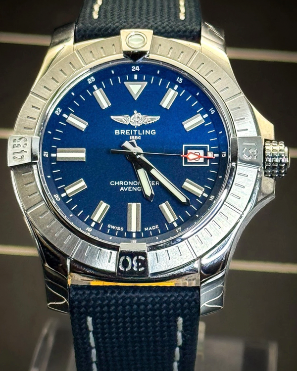 2021 Breitling Avenger 43MM Blue Dial Textile Strap (A17318)