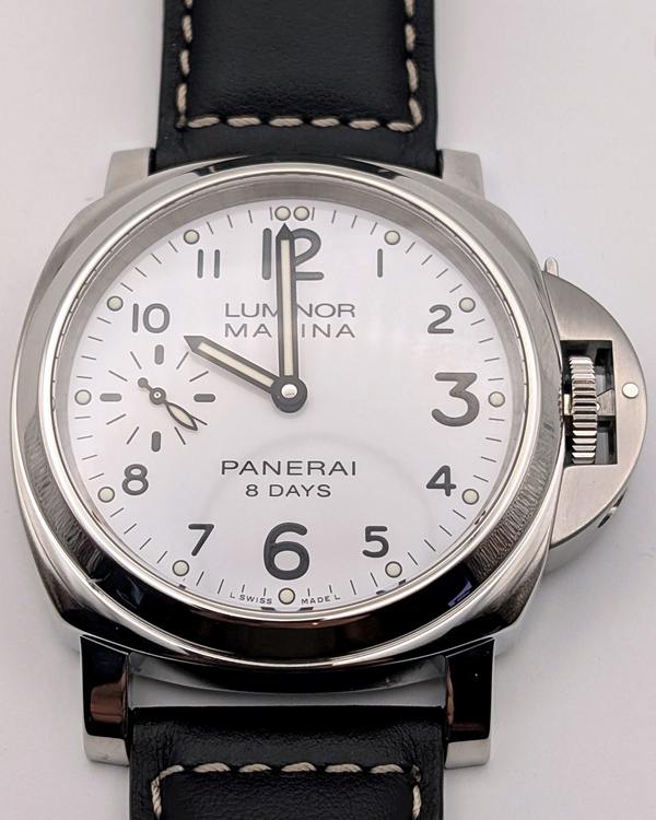 2018 Panerai Luminor Marina 8 Days L.E. 44MM White Dial Leather Strap (PAM00563)