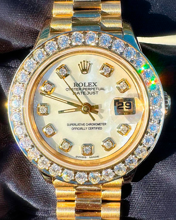 1996 Rolex Lady-Datejust 26MM Aftermarket Mother of Pearl Dial Yellow Gold President Bracelet (69178)