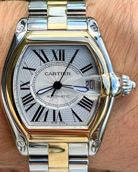 2006 Cartier Roadster 37MM Silver Dial Two-Tone Bracelet (W62031Y4)