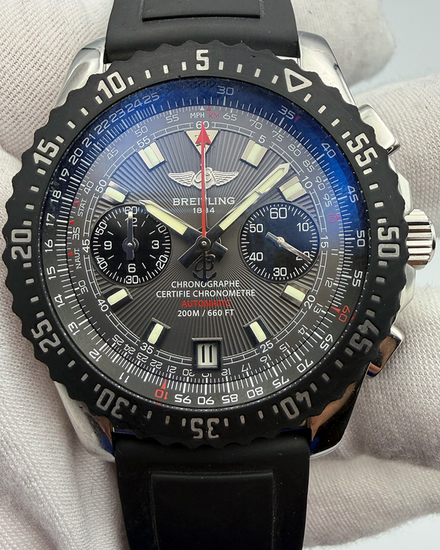 Breitling Skyracer "Raven" 44MM Grey Dial Rubber Strap (A27364)