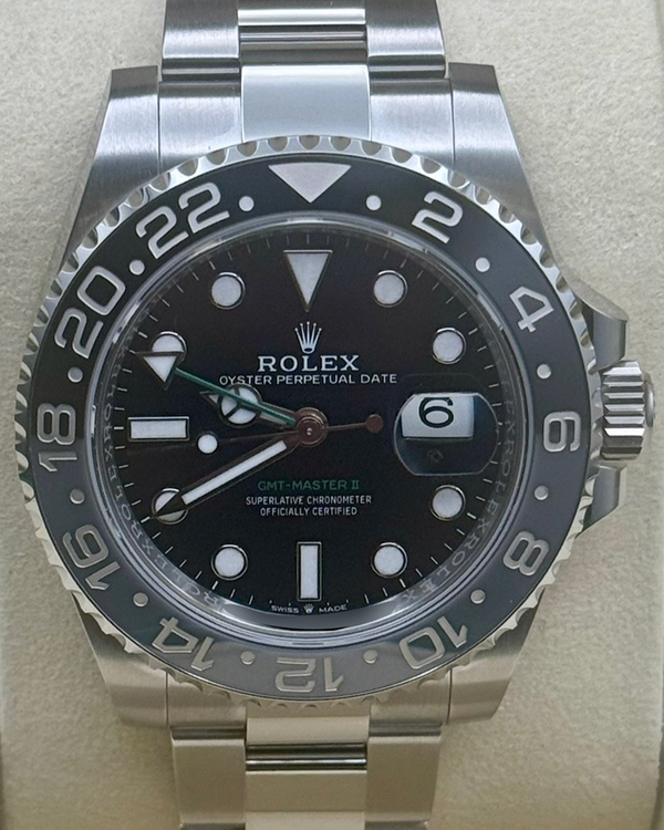 2025 Rolex GMT-Master II "Bruce Wayne" 40MM Black Dial Oyster Bracelet (126710GRNR)