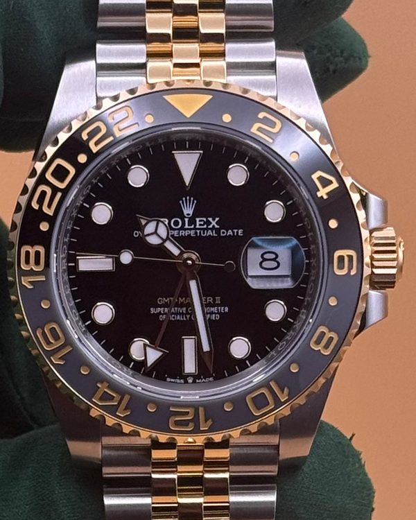 2025 Rolex GMT-Master II "Bumblebee" 40MM Black Dial Two-Tone Jubilee Bracelet (126713GRNR)