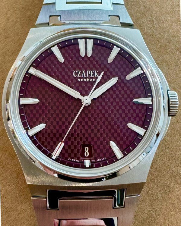 Rare 2024 Czapek & Cie Antarctique "Passage de Drake" 40.5MM Red Burgundy Dial Steel Bracelet (Passage-De-Drake-Burgundy)