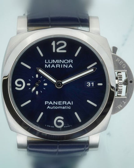 2022 Panerai Luminor Marina 1950 3 Days 44MM Blue Dial Leather Strap (PAM01313)