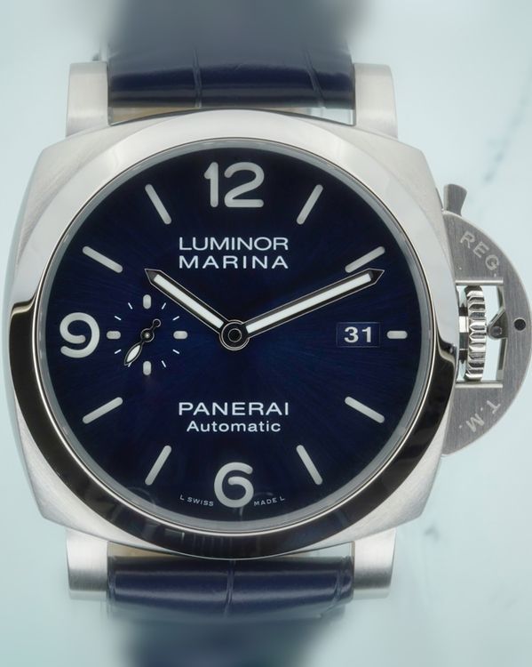 2022 Panerai Luminor Marina 1950 3 Days 44MM Blue Dial Leather Strap (PAM01313)
