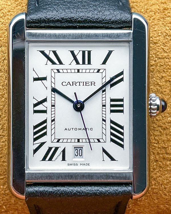 2021 Cartier Tank Solo XL 31MM Silver Dial Leather Strap (WSTA0029)