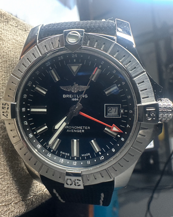 2025 Breitling Avenger Automatic GMT 43MM Black Dial Leather Strap (A32397101B1X1)