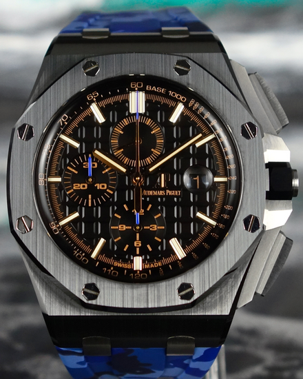 2018 Audemars Piguet Royal Oak Offshore Chronograph 44MM Black Dial Aftermarket Rubber Strap (26405CE.OO.A002CA.02)