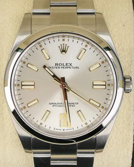 2021 Rolex Oyster Perpetual 41MM Silver Dial Oyster Bracelet (124300)