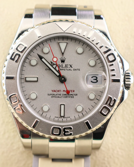 2002 (Y Serial) Rolex Yacht-Master 35MM Silver Dial Oyster Bracelet (168622)