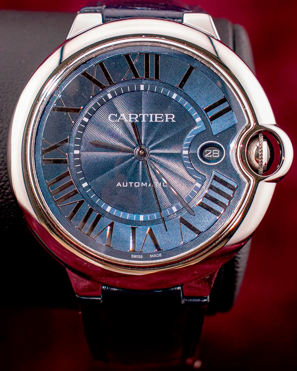 2020 Cartier Ballon Bleu 42MM Blue Dial Leather Strap (WSBB0025)