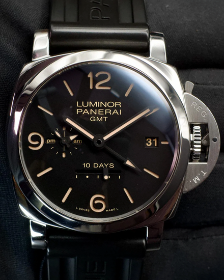 2020 Panerai Luminor GMT 10 Days 44MM Black Dial Rubber Strap (PAM00533)
