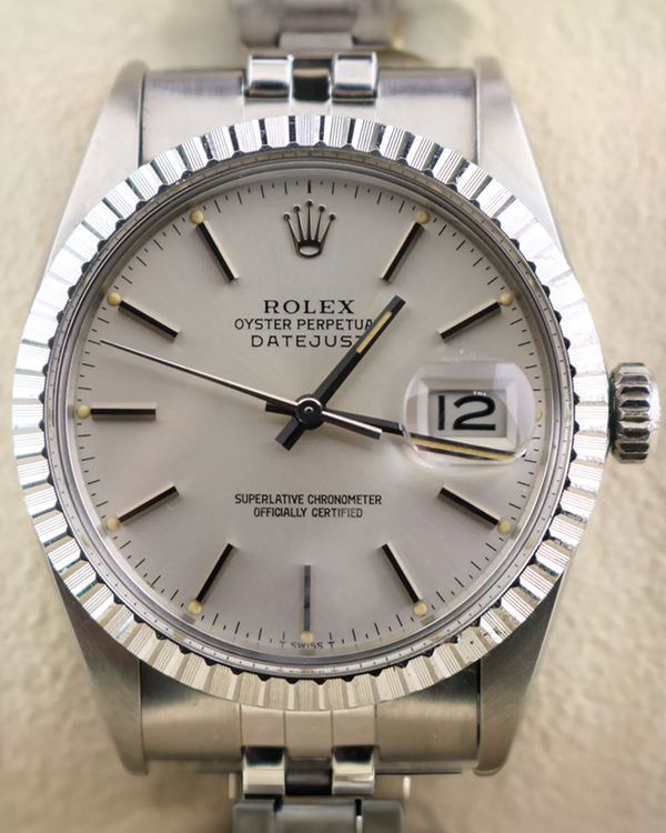 1982 (7.2 Mill Serial) Rolex Datejust 36MM Silver Dial Jubilee Bracelet (16030)