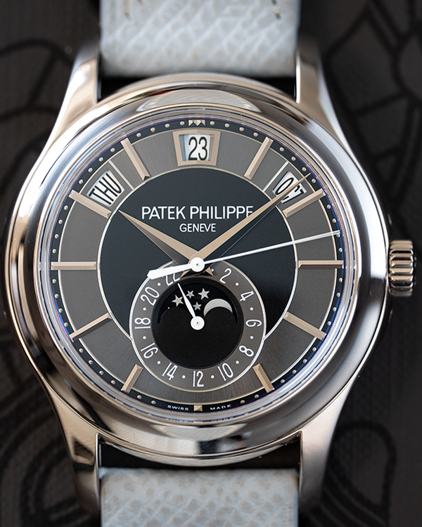 2010 Patek Philippe Annual Calendar 40MM Black Dial Leather Strap (5205G-010)