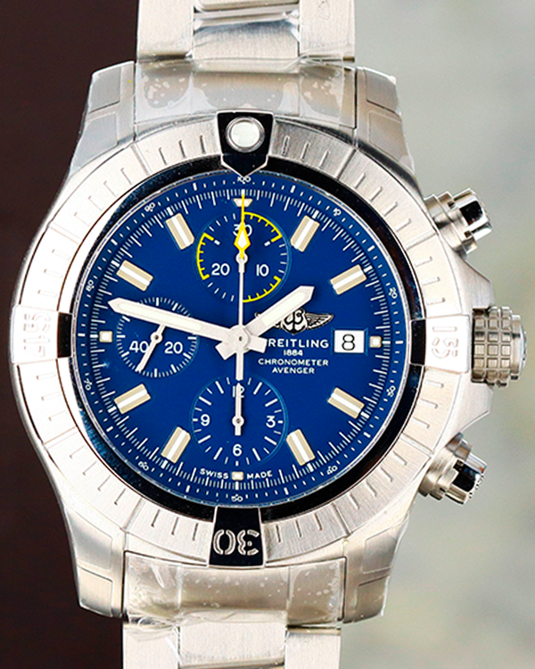 Breitling Avenger Chronograph 45MM Blue Dial Steel Bracelet (A13317)