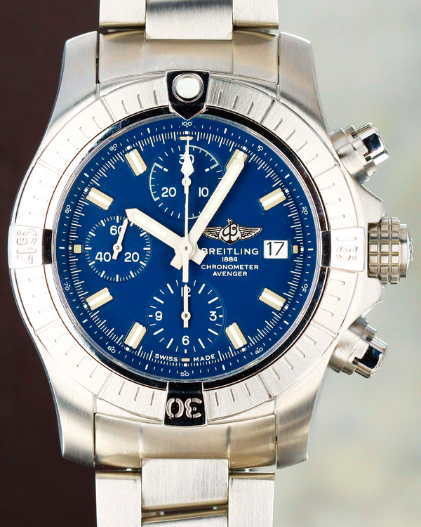Breitling Avenger Chronograph 43MM Blue Dial Steel Bracelet (A13385)