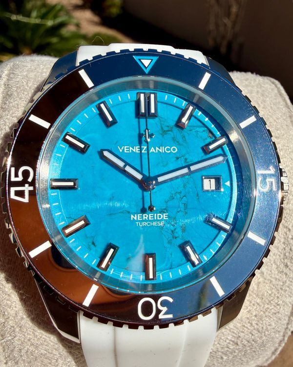 2025 Venezianico Nereide Turchese 42MM Turquoise Dial Aftermarket Rubber Strap (4521547)
