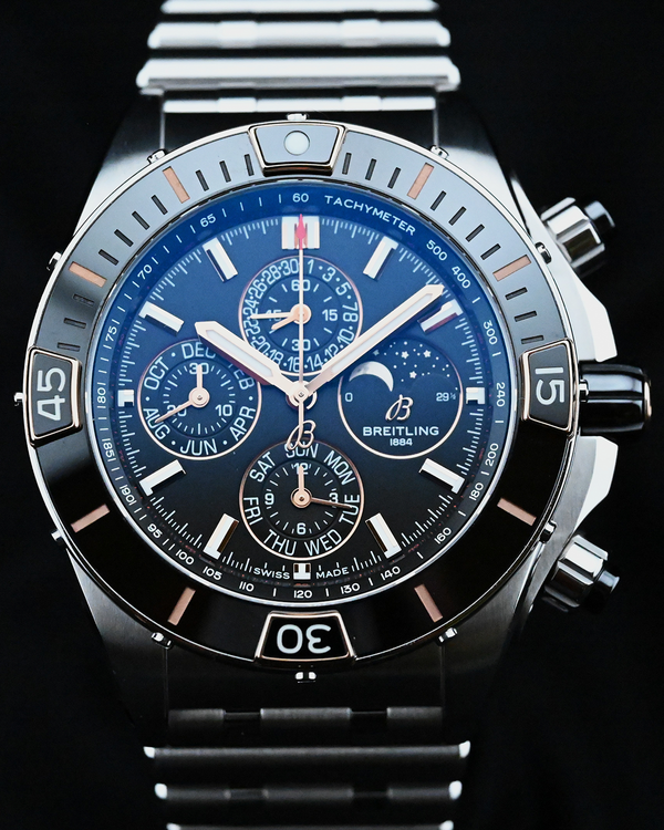 2021 Breitling Super Chronomat "Four Year Calendar" 44MM Black Dial Steel Bracelet (I19320)