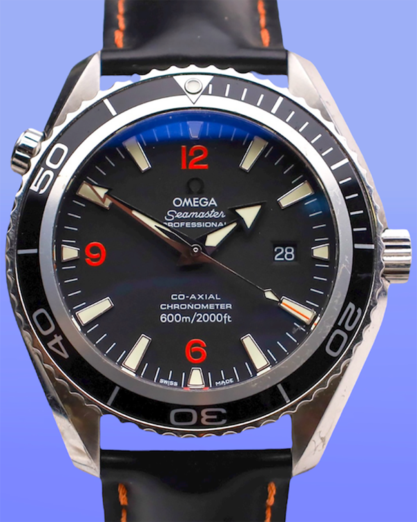 No Reserve - Omega Seamaster Planet Ocean 45.5MM Black Dial Leather Strap (2900.51.82)