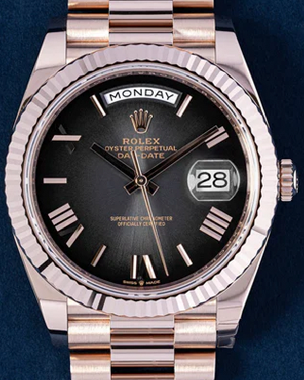 2025 Rolex Day-Date 40MM Slate "Ombré" Dial Rose Gold President Bracelet (228235)