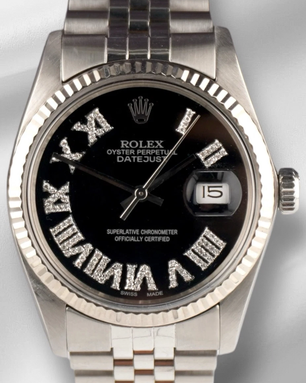 Rolex Datejust 36MM Aftermarket Black Dial Aftermarket Jubilee Bracelet (16014)