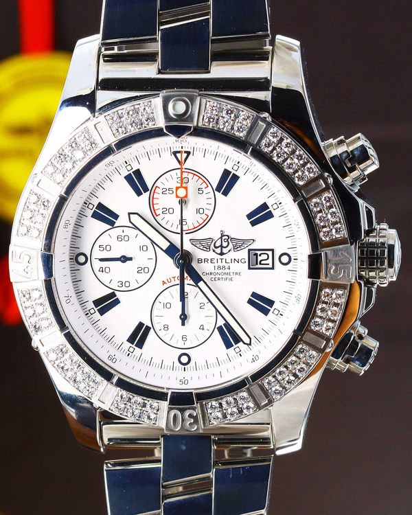 Breitling Super Avenger 48MM White Dial Steel Bracelet (A13370)