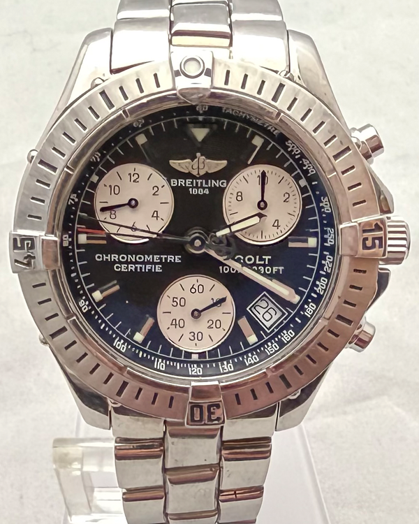 Breitling Colt Chronograph 38MM Quartz Black Dial Steel Bracelet (A7335011/B578)