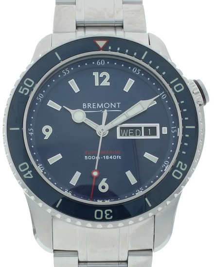 Bremont Supermarine S500 43MM Blue Dial Steel Bracelet (S500-BL-2018-B)