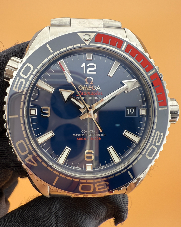 2017 Omega Seamaster Planet Ocean "Pyeongchang 2018" 43.5MM Blue Dial Steel Bracelet (522.32.44.21.03.001)