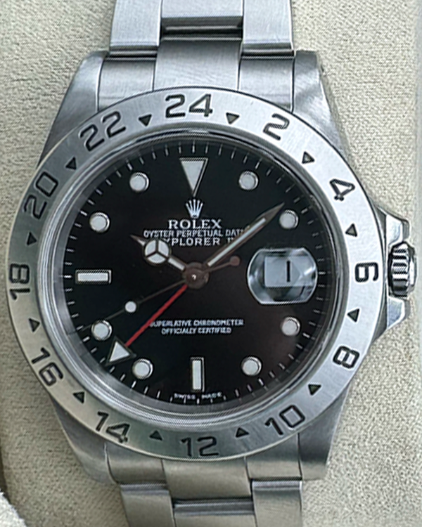 2001 (P Serial) Rolex Explorer II 40MM Black Dial Oyster Bracelet (16570)