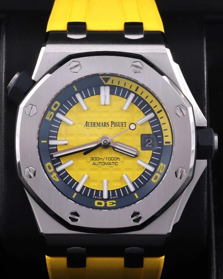 2017 Audemars Piguet Royal Oak Offshore Diver 42MM Yellow Dial Rubber Strap (15710ST.OO.A051CA.01)
