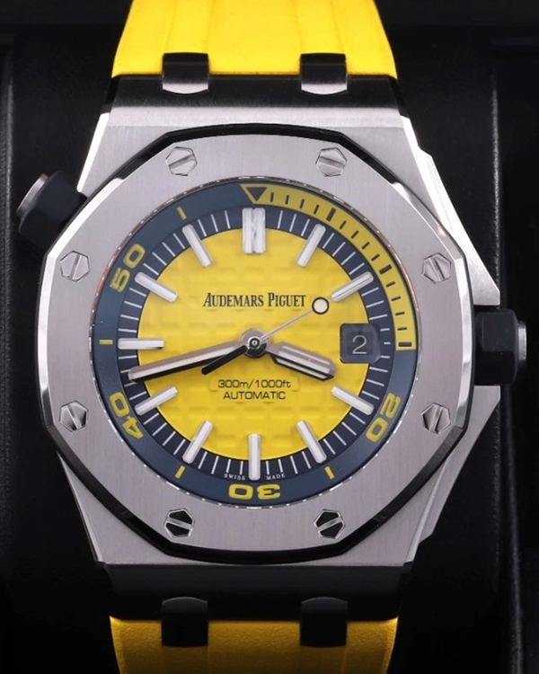 2017 Audemars Piguet Royal Oak Offshore Diver 42MM Yellow Dial Rubber Strap (15710ST.OO.A051CA.01)