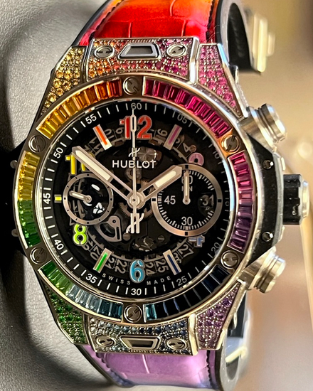 2025 Hublot Big Bang Unico "Rainbow" 44MM Skeleton Dial Leather Strap (421.NX.1117.LR.0999)