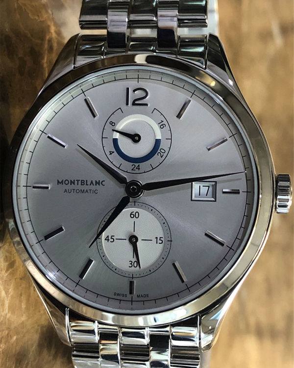 2022 Montblanc Heritage Chronométrie Dual Time 41MM Silver Dial Steel Bracelet (112648)