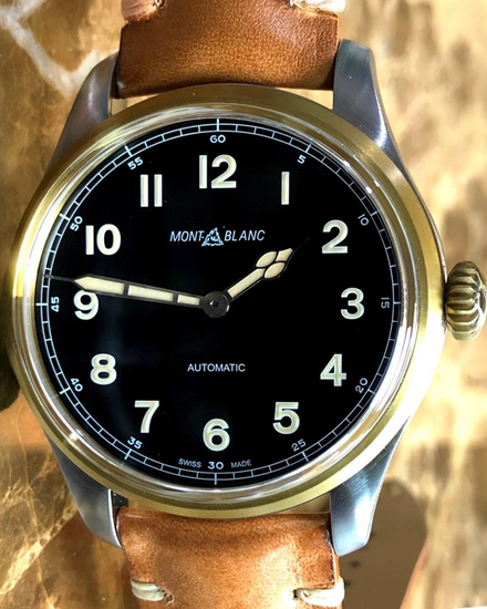 2021 Montblanc 1858 44MM Black Dial Leather Strap (116241)