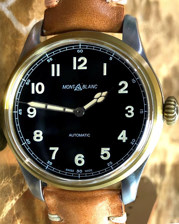2021 Montblanc 1858 44MM Black Dial Leather Strap (116241)
