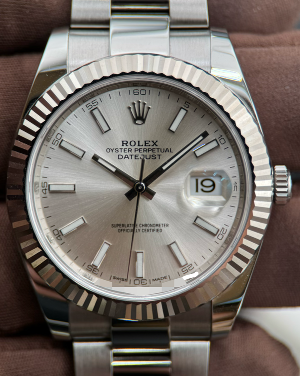 2018 Rolex Datejust 41MM Silver Dial Oyster Bracelet (126334)
