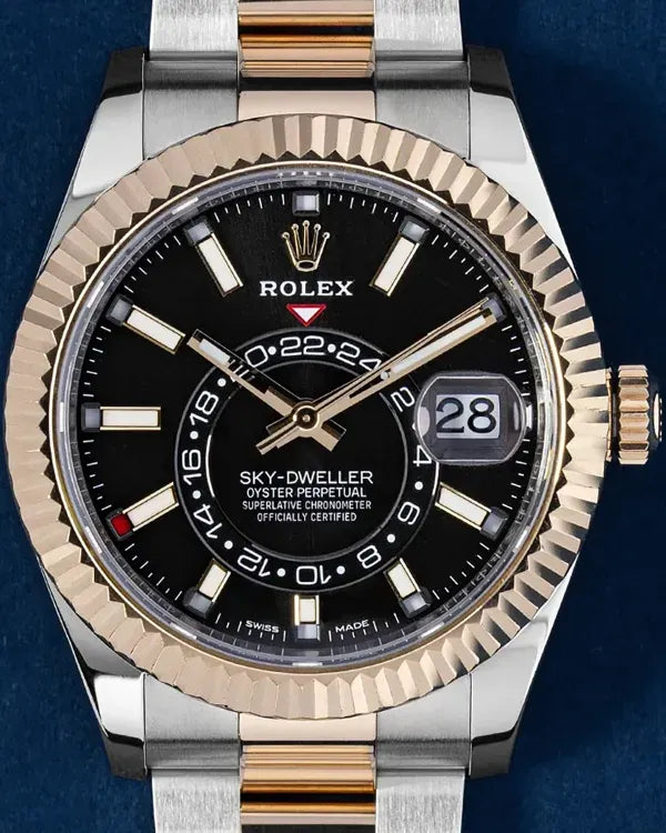 2021 Rolex Sky-Dweller 42MM Black Dial Two-Tone Oyster Bracelet (326933)