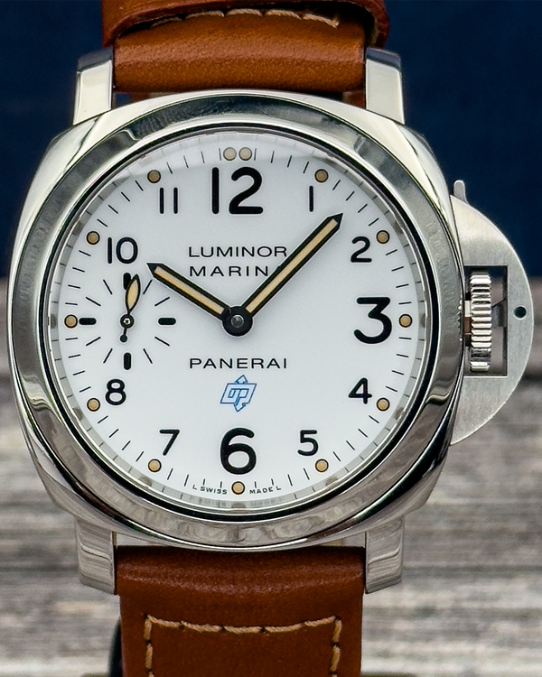 2017 Panerai Luminor Marina Base Logo 44MM White Dial Leather Strap (PAM00660)