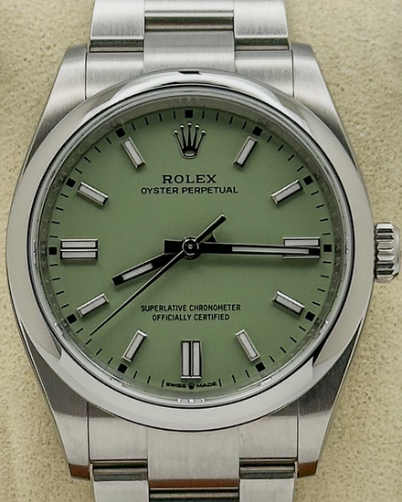 2025 Rolex Oyster Perpetual 36MM Pistachio Dial Oyster Bracelet (126000)