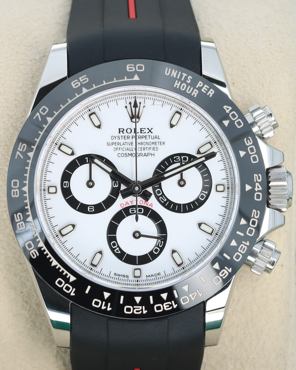 Rolex Cosmograph Daytona "Panda" 40MM White Dial Aftermarket Rubber Strap (116500LN)