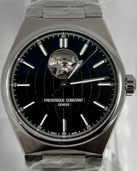 No Reserve - 2024 Frederique Constant Highlife Heart Beat 41MM Black Dial Steel Bracelet (FC-310B4NH6B)