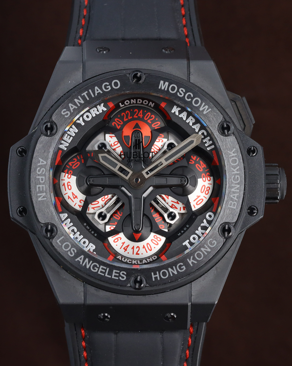 Hublot Big Bang King Power Unico GMT 48MM Black Dial Leather Strap (771.CI.1170.RX)