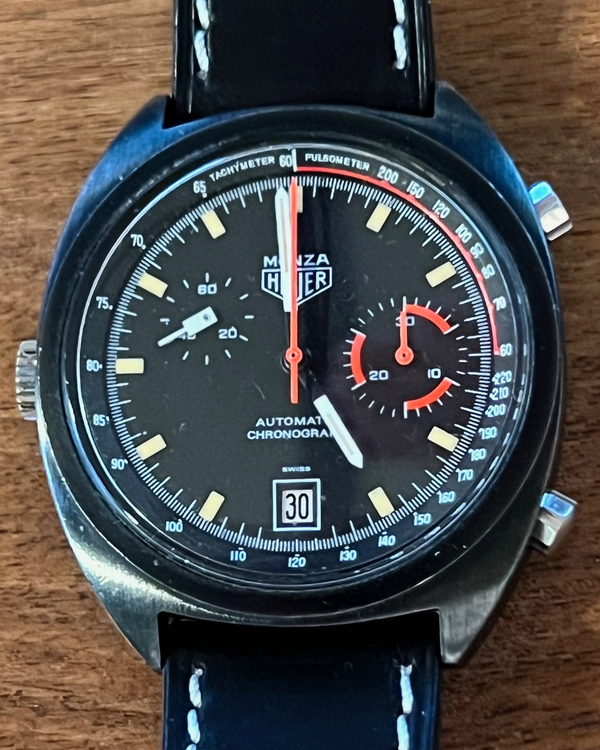 Tag Heuer Monza "Nikki Lauda" S.E. 39MM Black Dial Aftermarket Leather Strap (150.501)