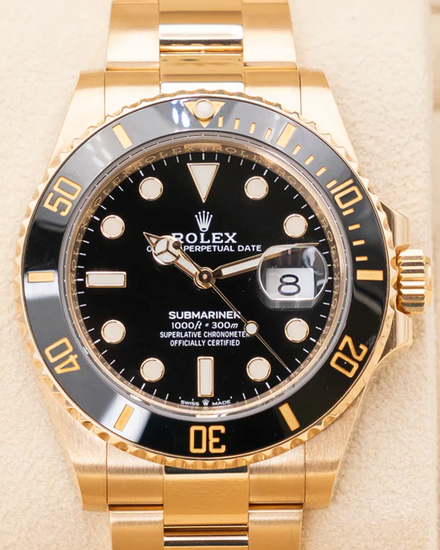 2023 Rolex Submariner Date 41MM Black Dial Yellow Gold Oyster Bracelet (126618LN)