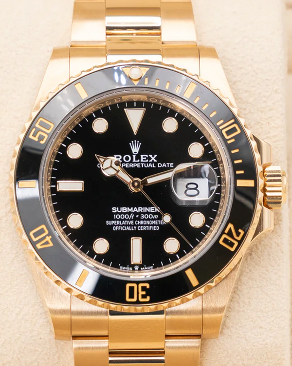 2023 Rolex Submariner Date 41MM Black Dial Yellow Gold Oyster Bracelet (126618LN)