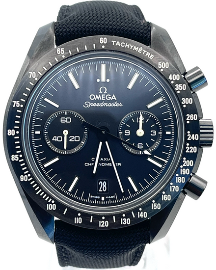 2022 Omega Speedmaster Dark Side of the Moon "Pitch Black" 44.25MM Black Dial Leather Strap (311.92.44.51.01.004)