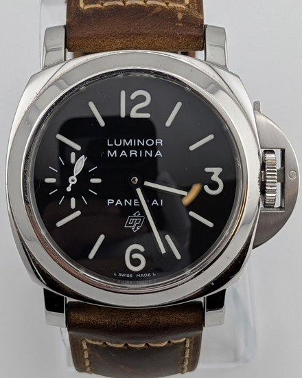 2014 Panerai Luminor Marina 44MM Black Dial Leather Strap (PAM00005)